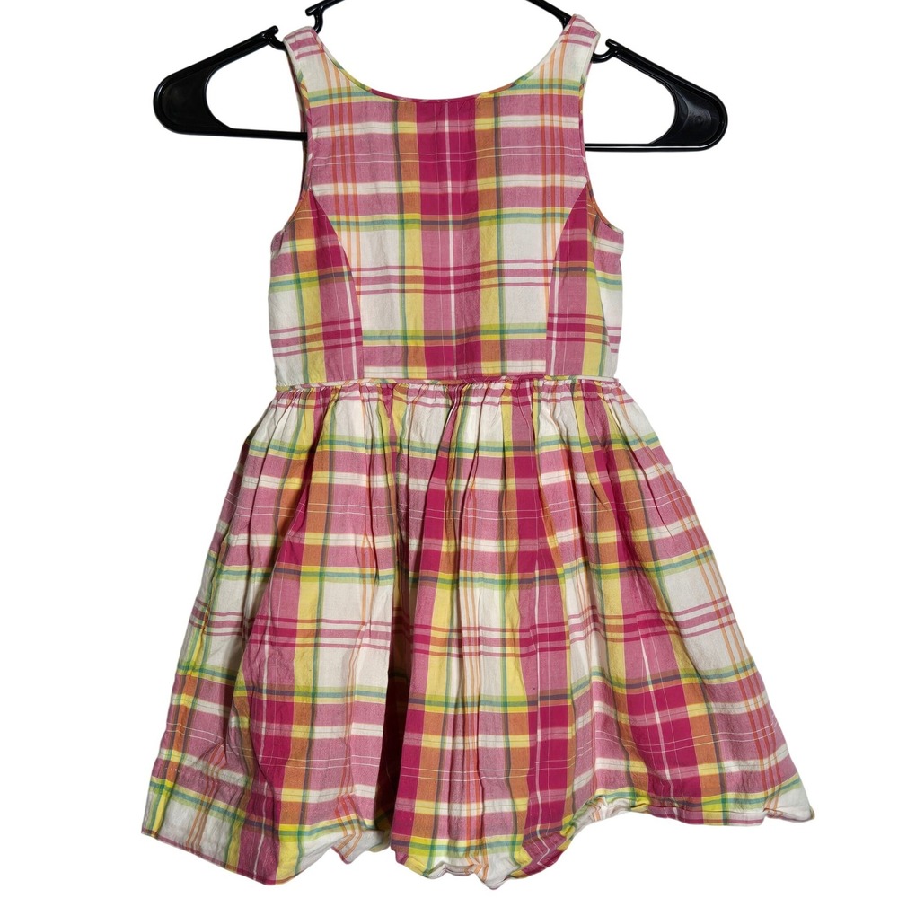 Polo Ralph Lauren Girls Pink Plaid Sleeveless Dress 5 Preppy Summer Classic
